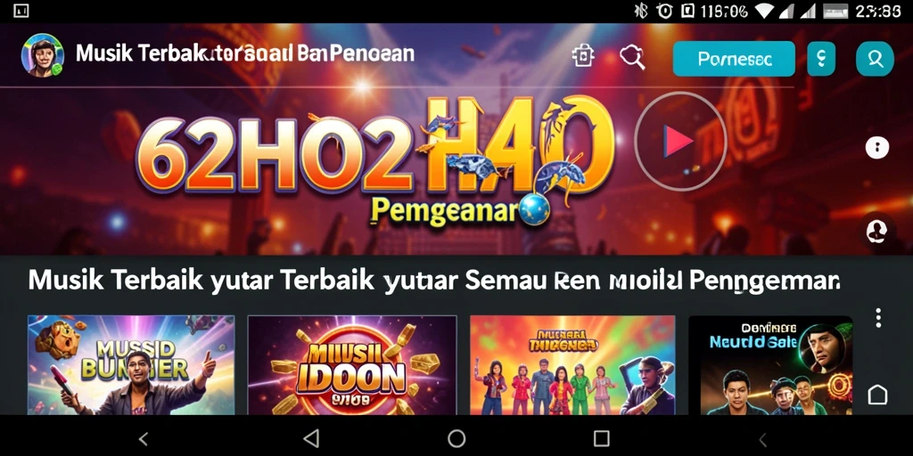 Tampilan gameplay 62HOT dengan berbagai pilihan musik.
