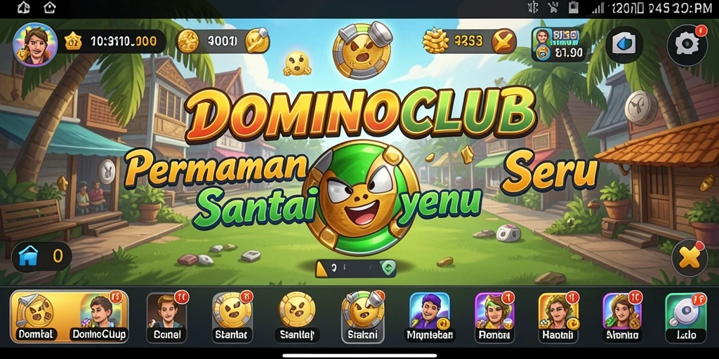Tampilan gameplay seru di DOMINOCLUB dengan aksi strategi domino.