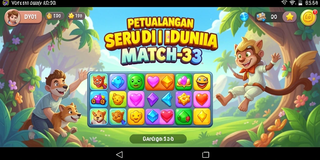Screenshot menunjukkan gameplay DY01 yang menarik dan penuh warna.