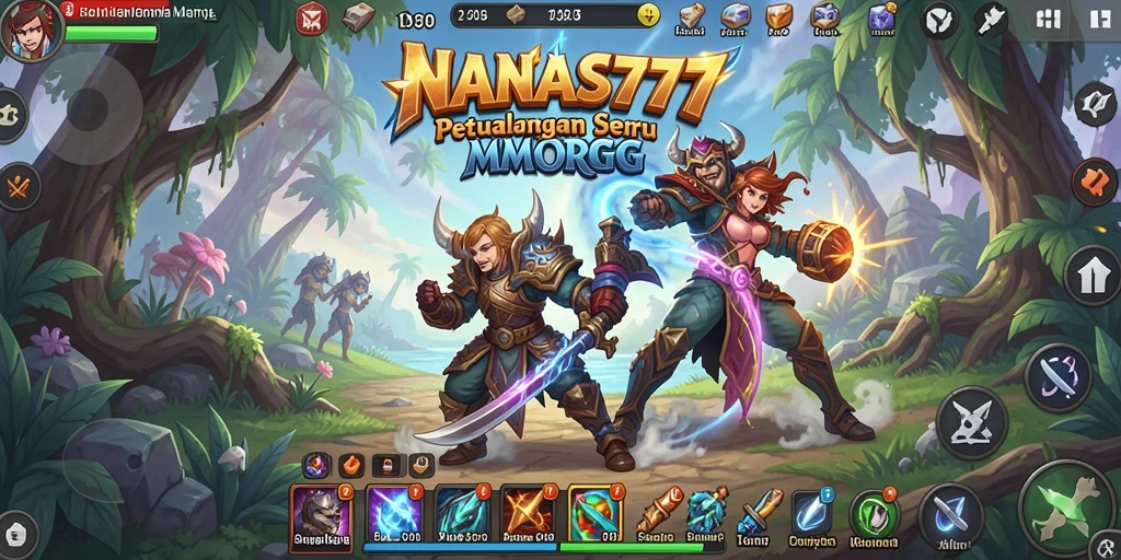 Tangkapan layar utama NANAS777 menampilkan aksi seru dalam permainan MMORPG.