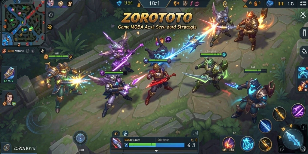 Tangkapan layar dari gameplay ZOROTOTO yang dinamis.